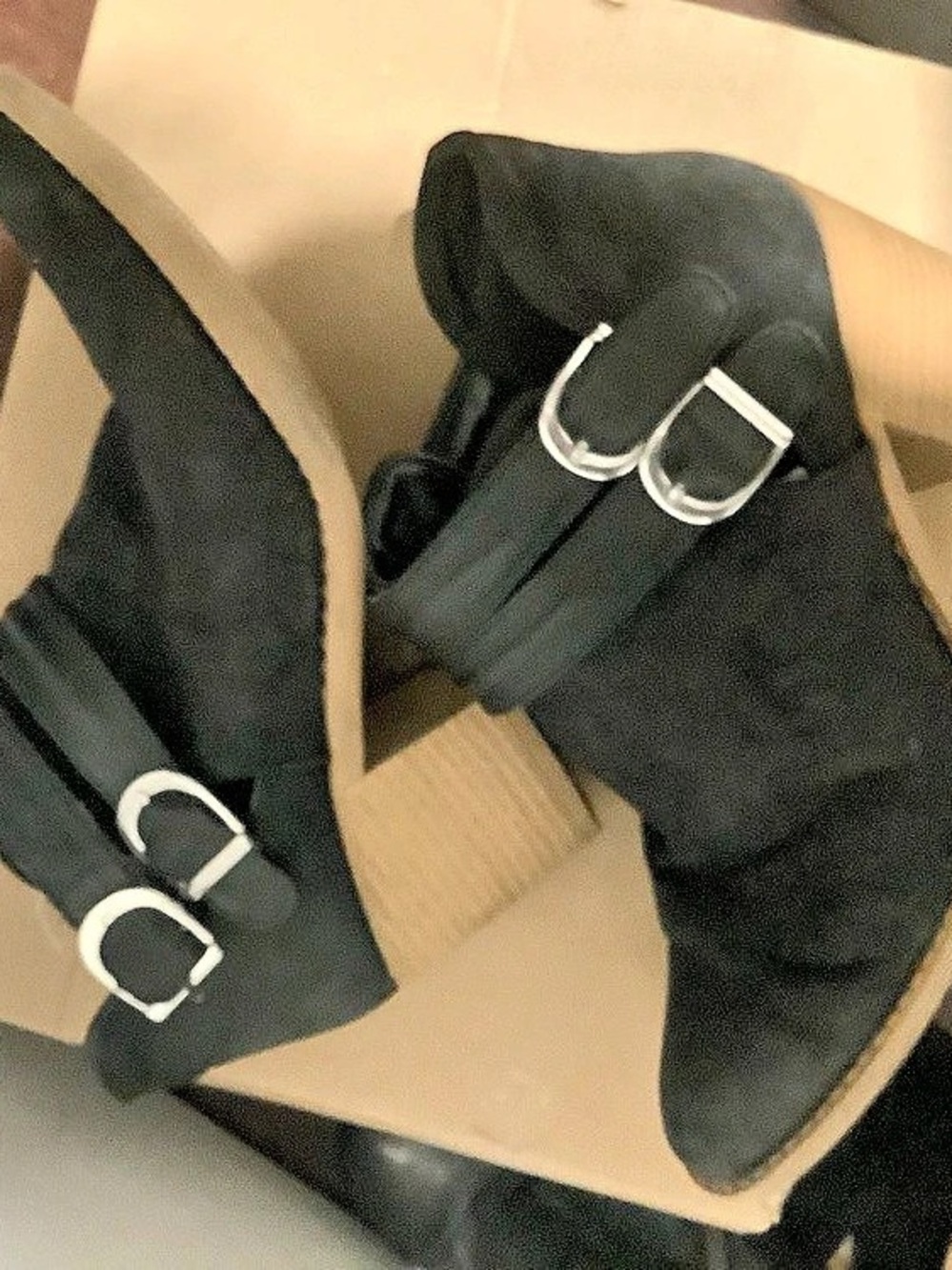 Black Buckle Ankle Booties
